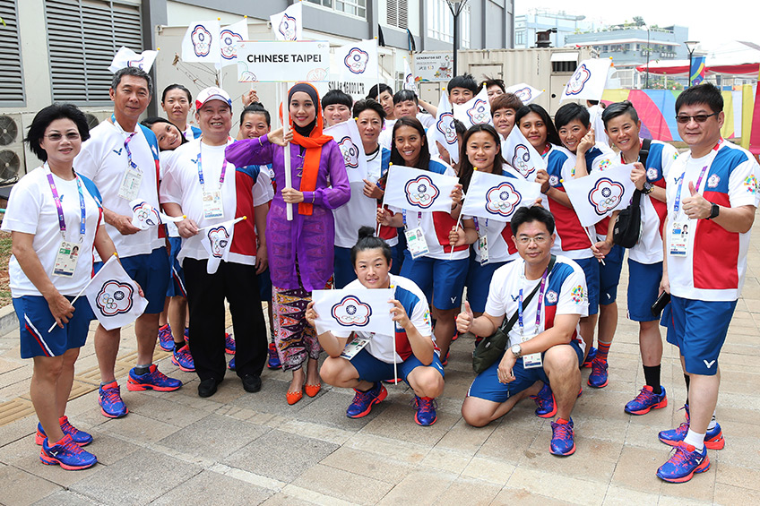 代表團選手出席亞運會的升旗典禮 (中華代表團團本部 提供)