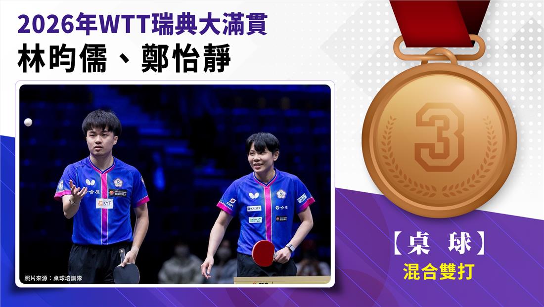 林昀儒、鄭怡靜混和雙打銅牌